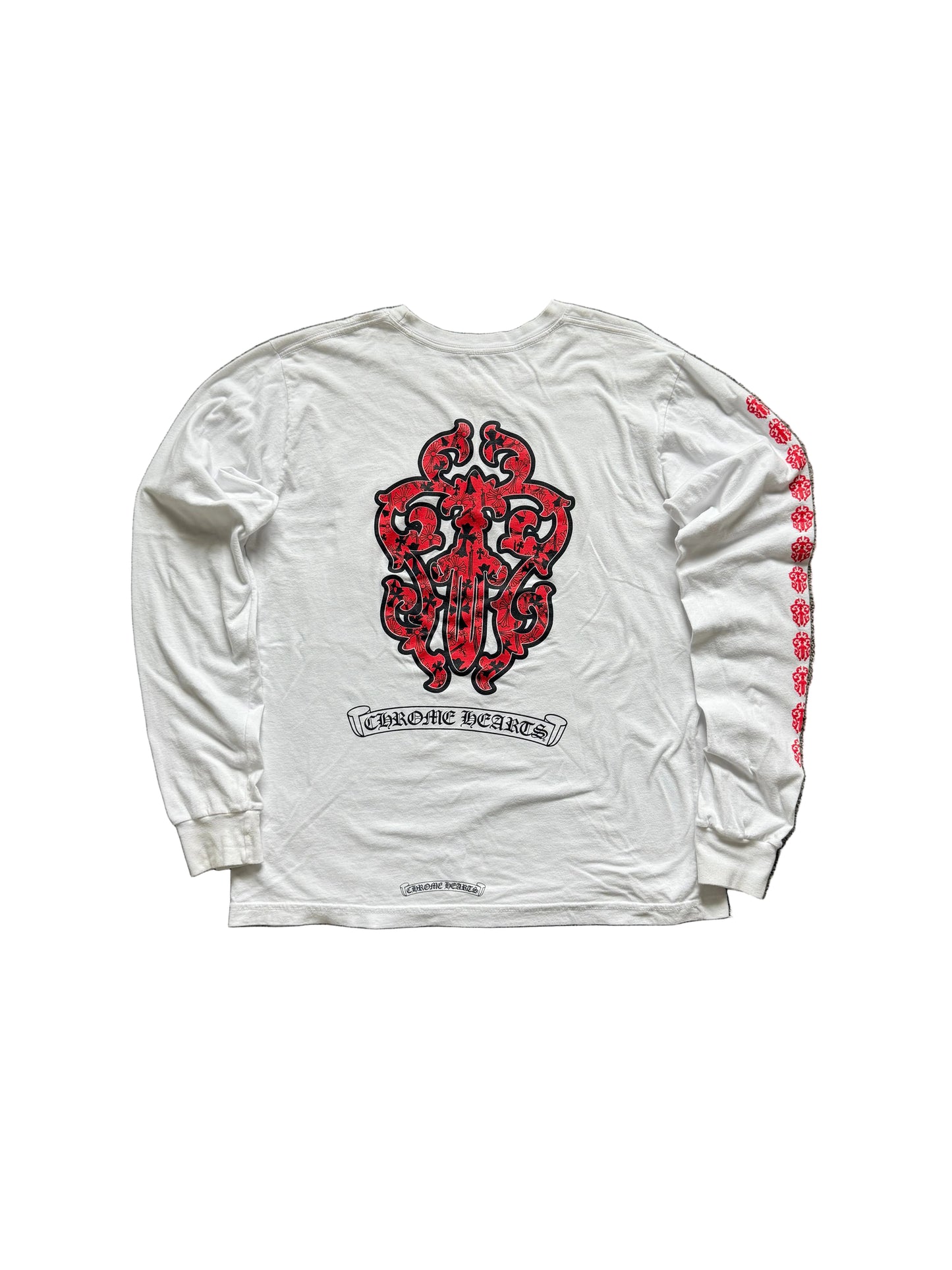 Chrome Hearts Vine Dagger LS T-Shirt White Red