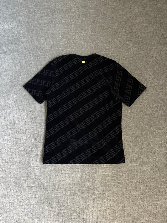 Fendi Velvet Diagonal Mongram SS T-Shirt Black
