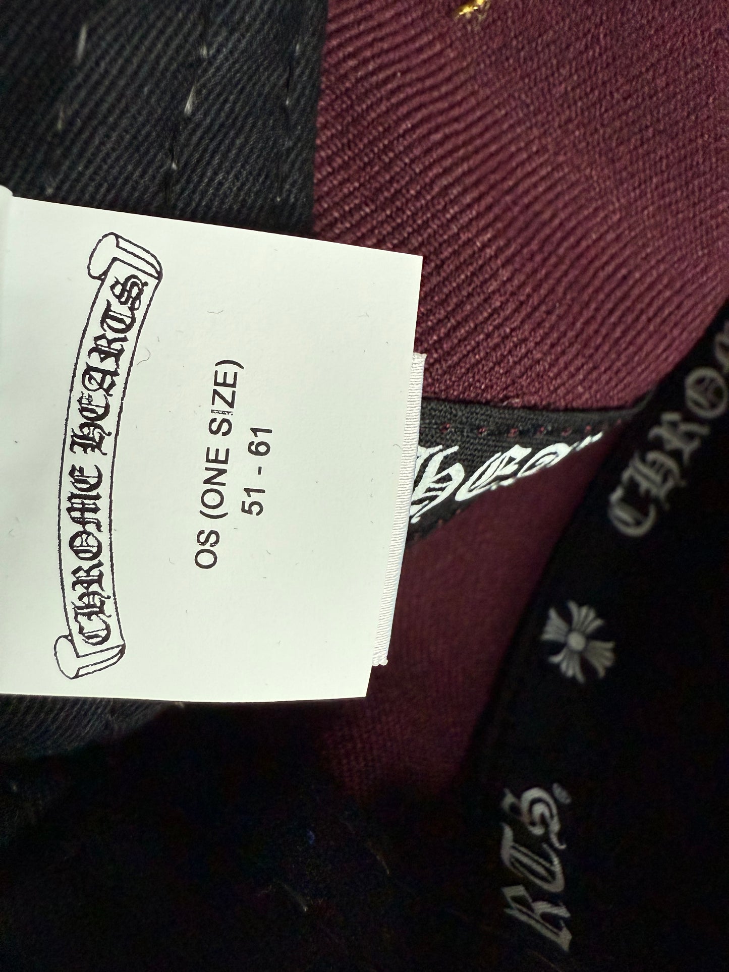 Chrome Hearts CH Logo Snapback Maroon/Yellow