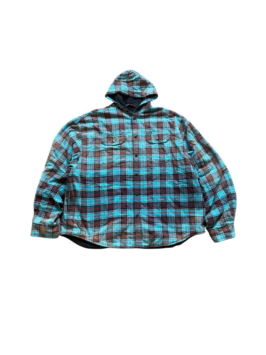 Balenciaga Bleached Flannel Hooded Jacket