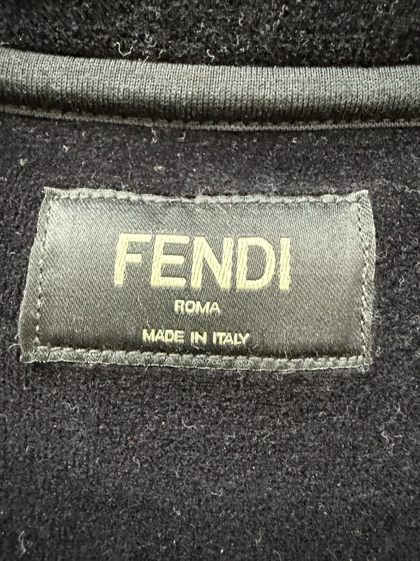 Fendi Velvet Diagonal Mongram SS T-Shirt Black