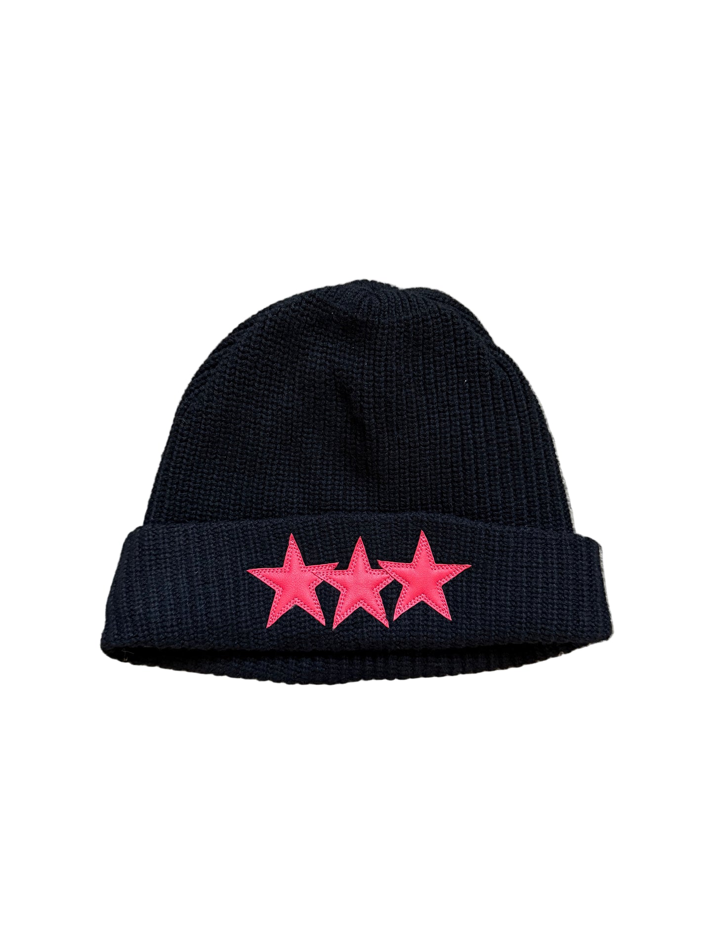 Chrome Hearts Cashmere Leather Star Beanie Black/Red