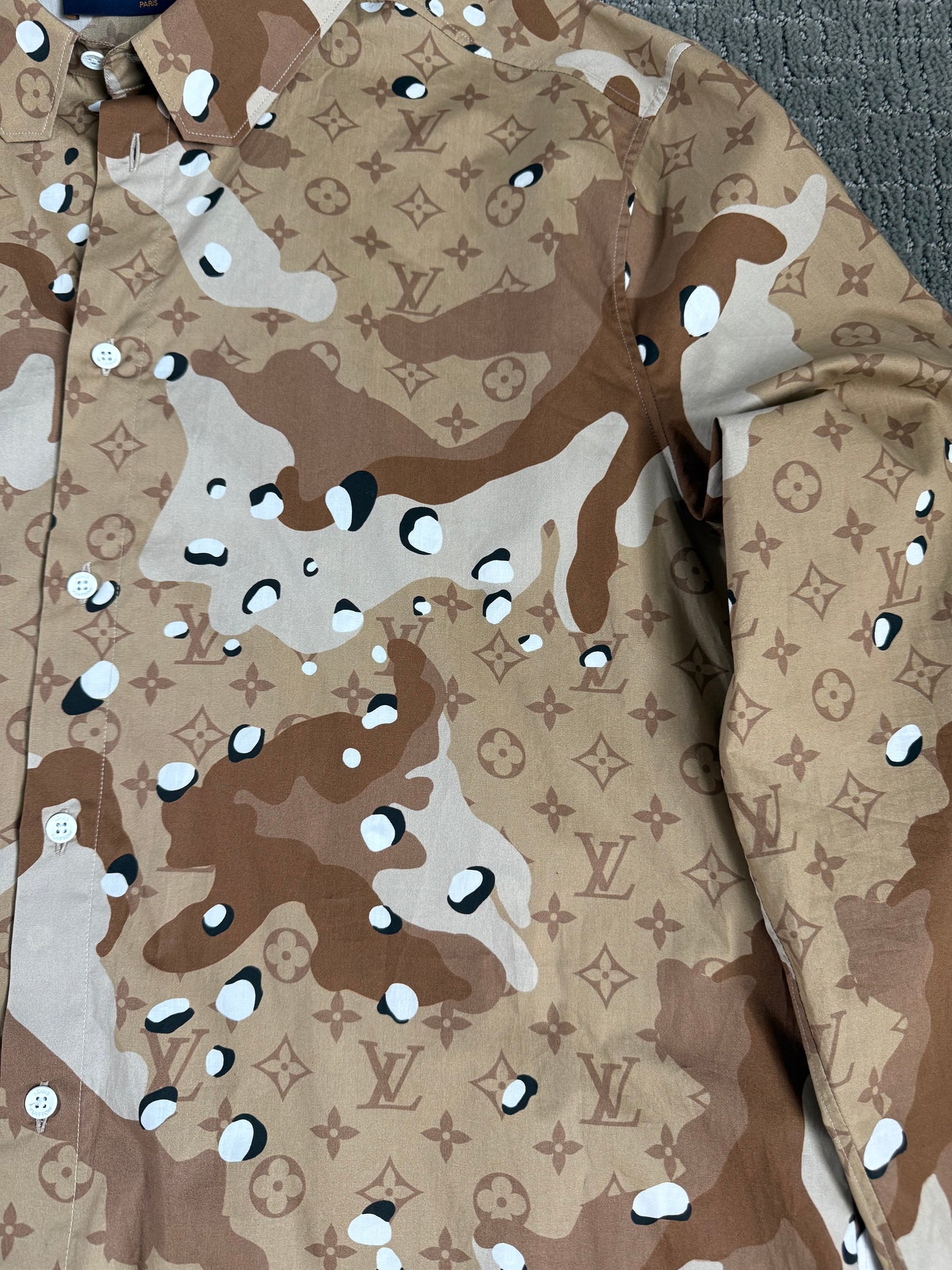 Louis Vuitton Monogram Desert Camo Button Up LS Shirt
