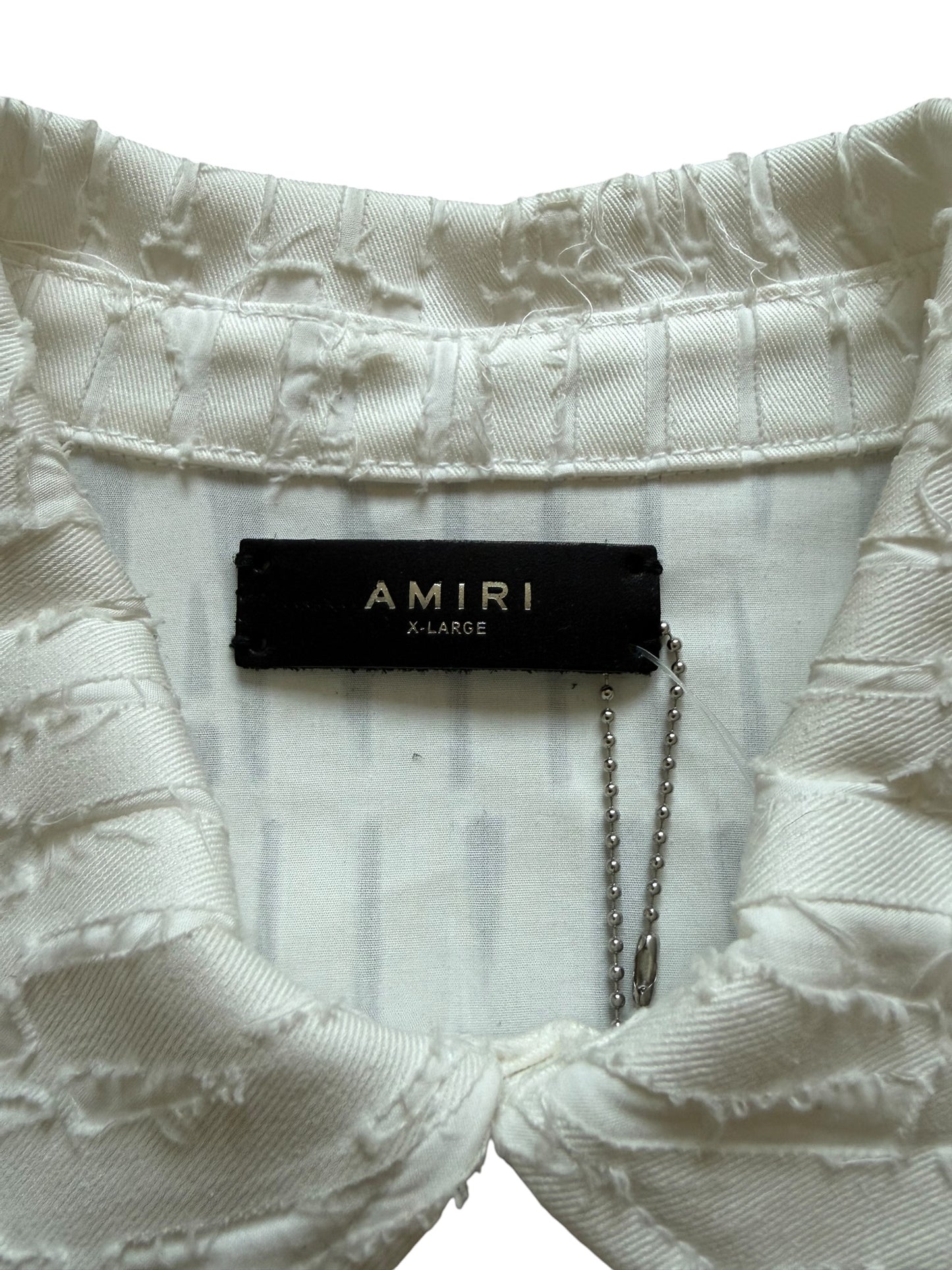 Amiri Burnout Logo Short Sleeve Button Up