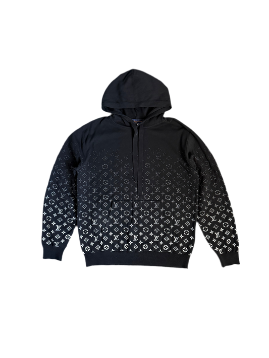 Louis Vuitton Knit Monogram Pullover Hoodie Black