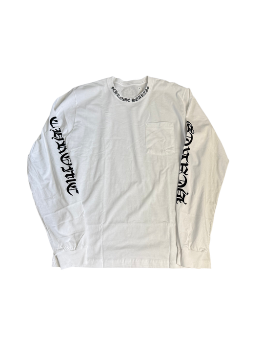 Chrome Hearts Neck Scroll LS T-Shirt White