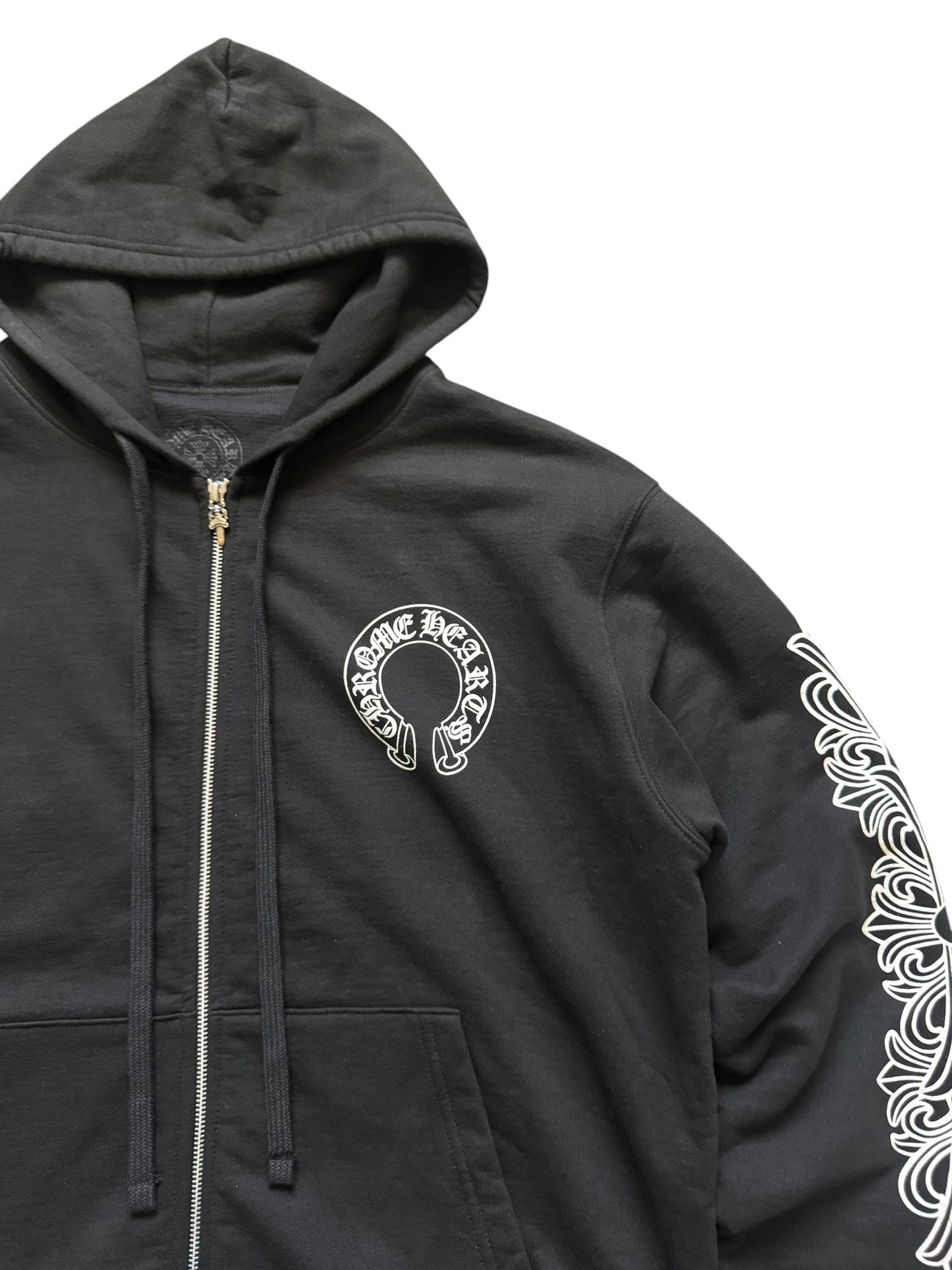 Chrome Hearts Floral Horseshoe Thermal Zip Up Hoodie