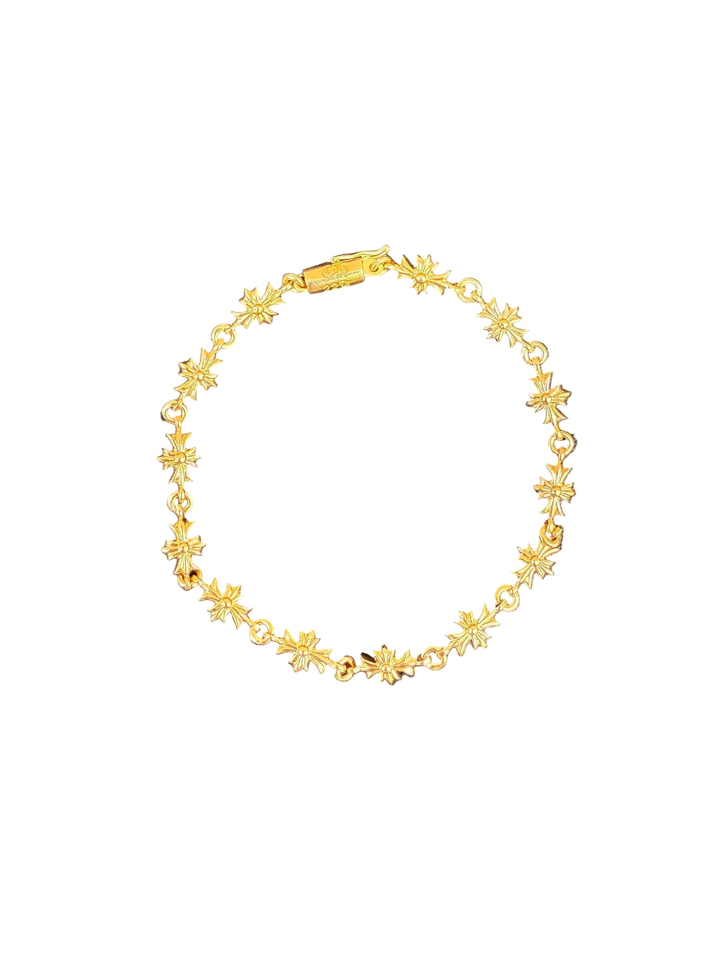 Chrome Hearts 22k Gold Tiny E Bracelet 13 Link