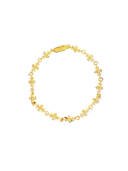 Chrome Hearts 22k Gold Tiny E Bracelet 13 Link
