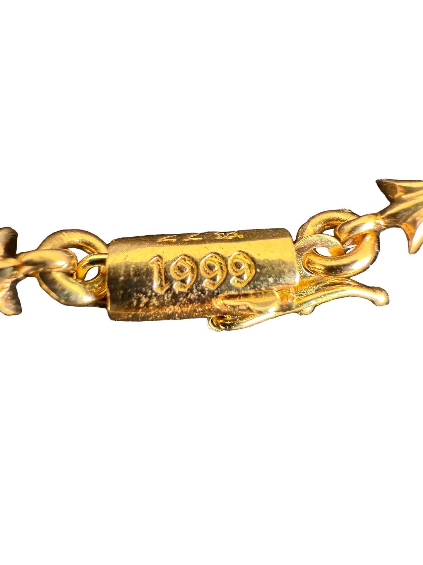 Chrome Hearts 22k Gold Tiny E Bracelet 13 Link