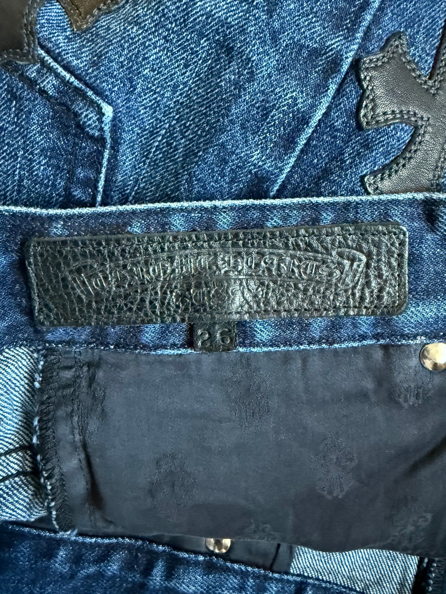 Chrome Hearts Cross Patch Denim Shorts Blue