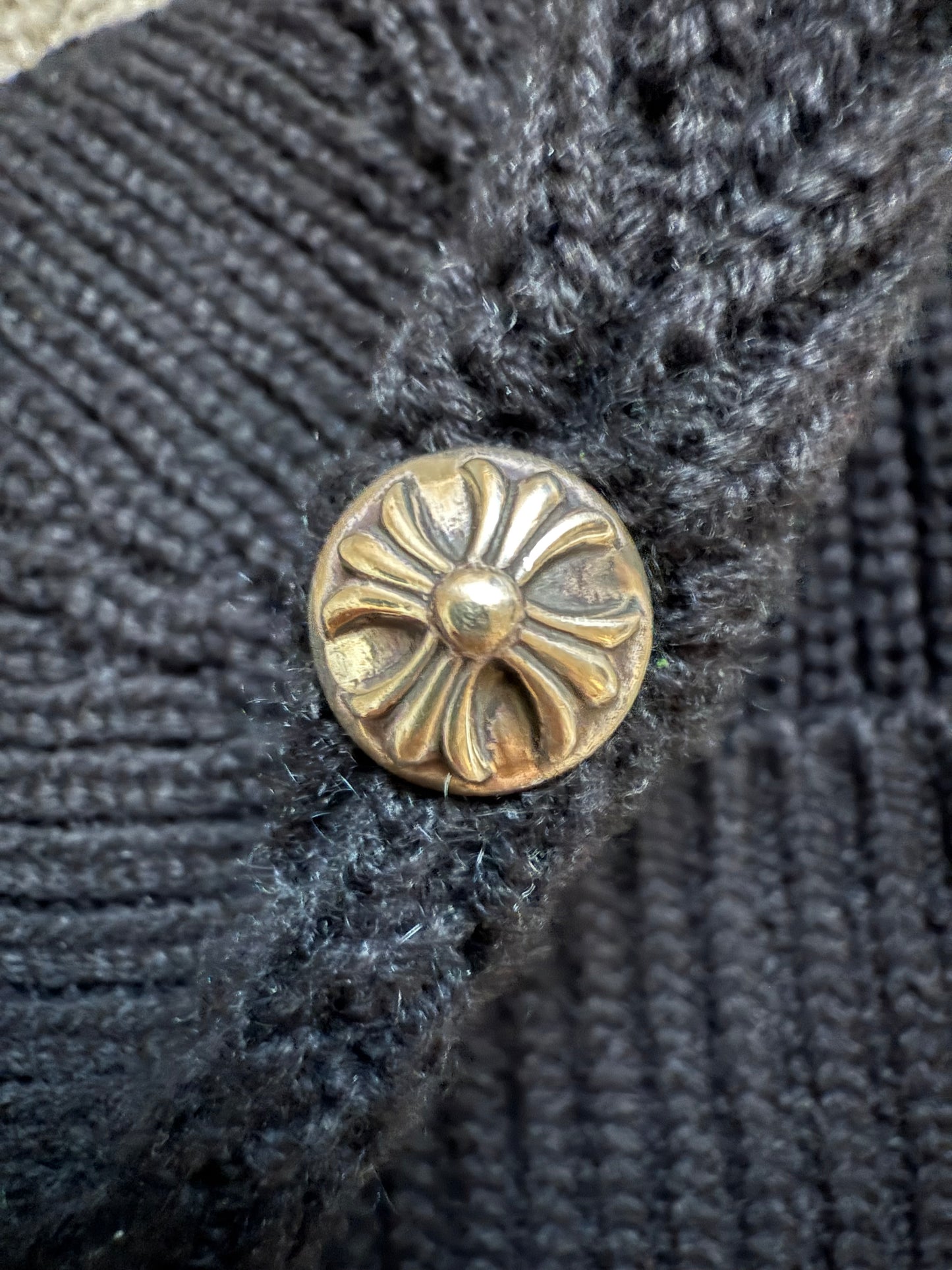 Chrome Hearts Leather Triple Cross Silver Embellished Beanie Black