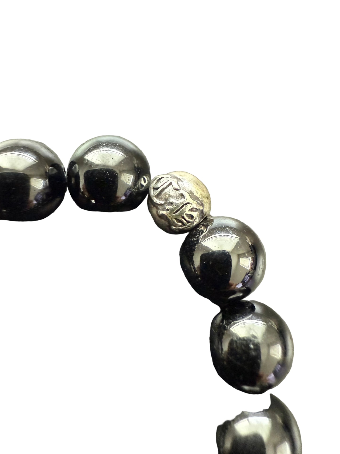Chrome Hearts Bead Bracelet 4 Silver Black