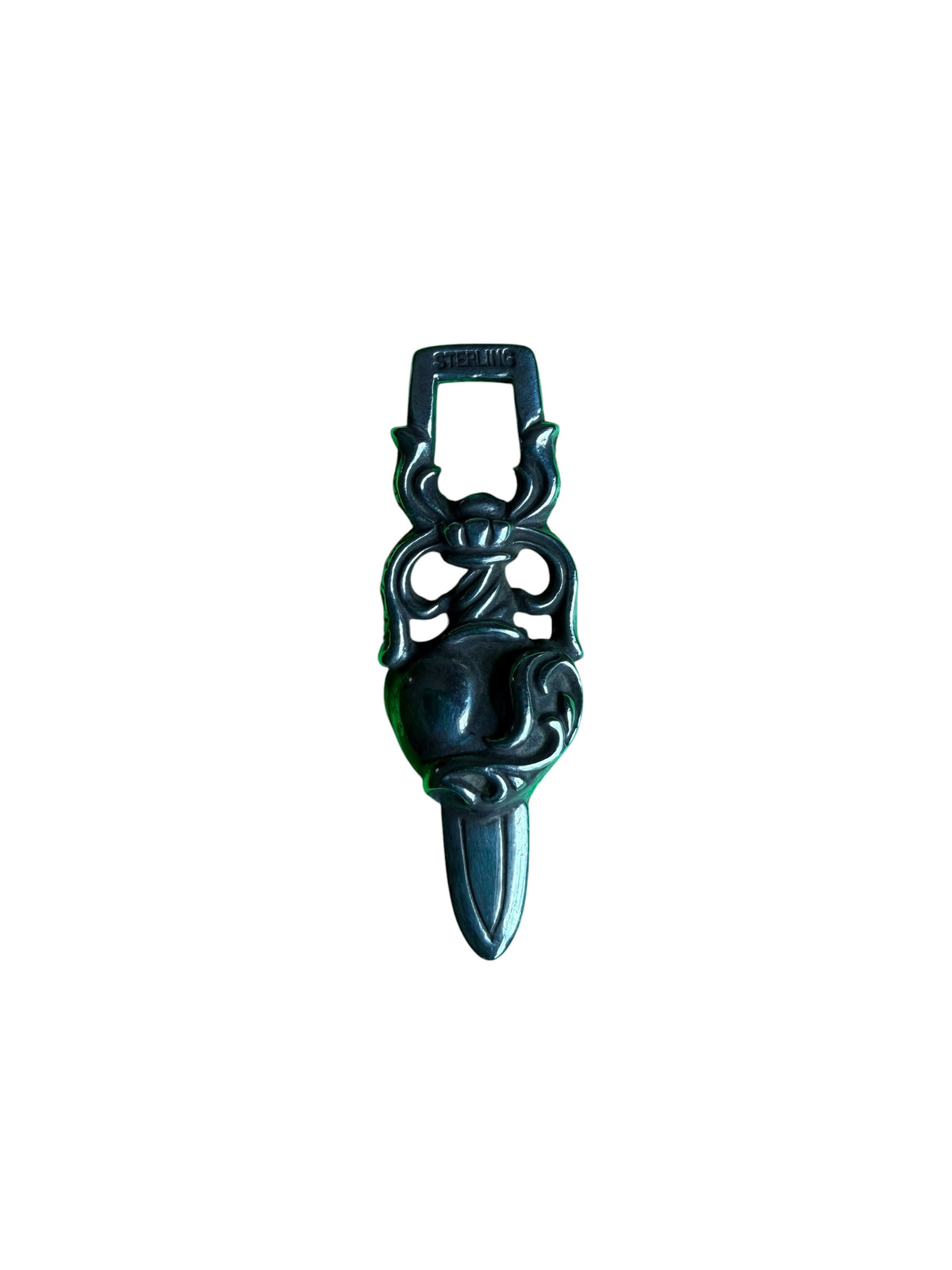 Chrome Hearts Vine Heart Dagger Zipper Pendant