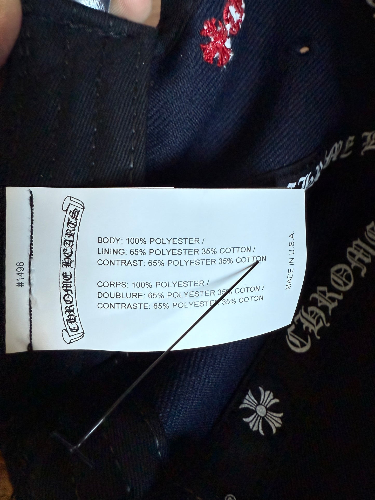 Chrome Hearts CH Logo Snapback Navy/Red