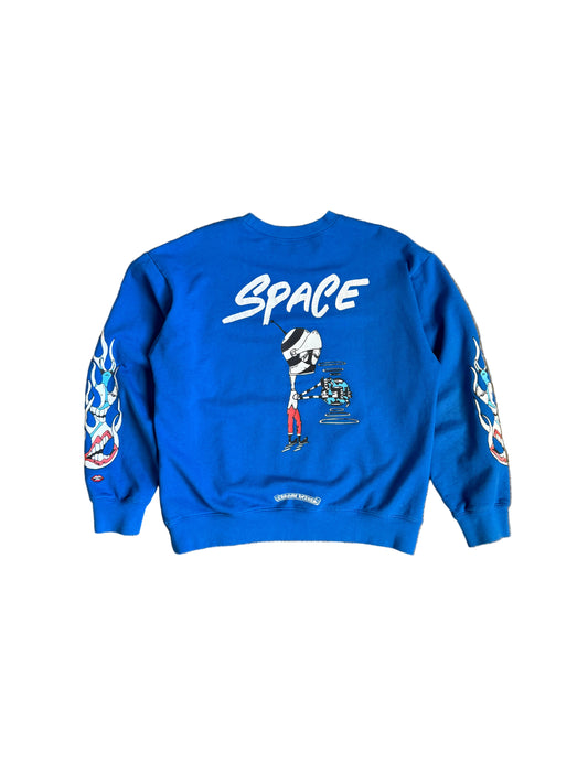 Chrome Hearts Matty Boy Space Crewneck Sweatshirt Blue
