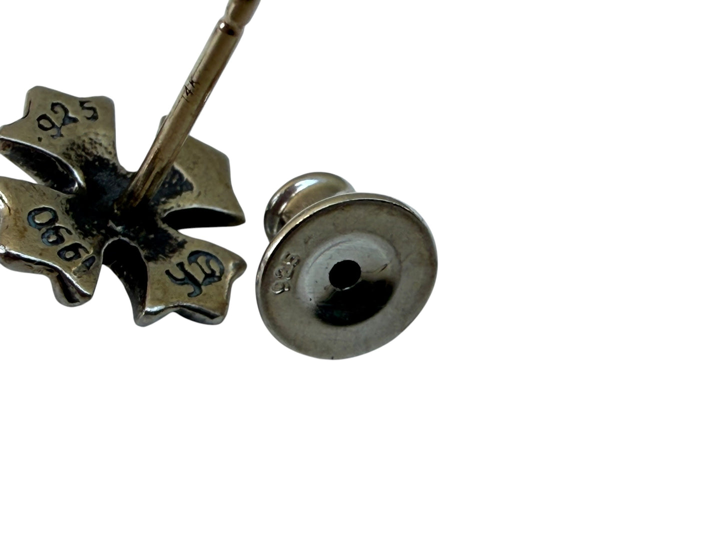Chrome Hearts Plus Cross Silver Earring