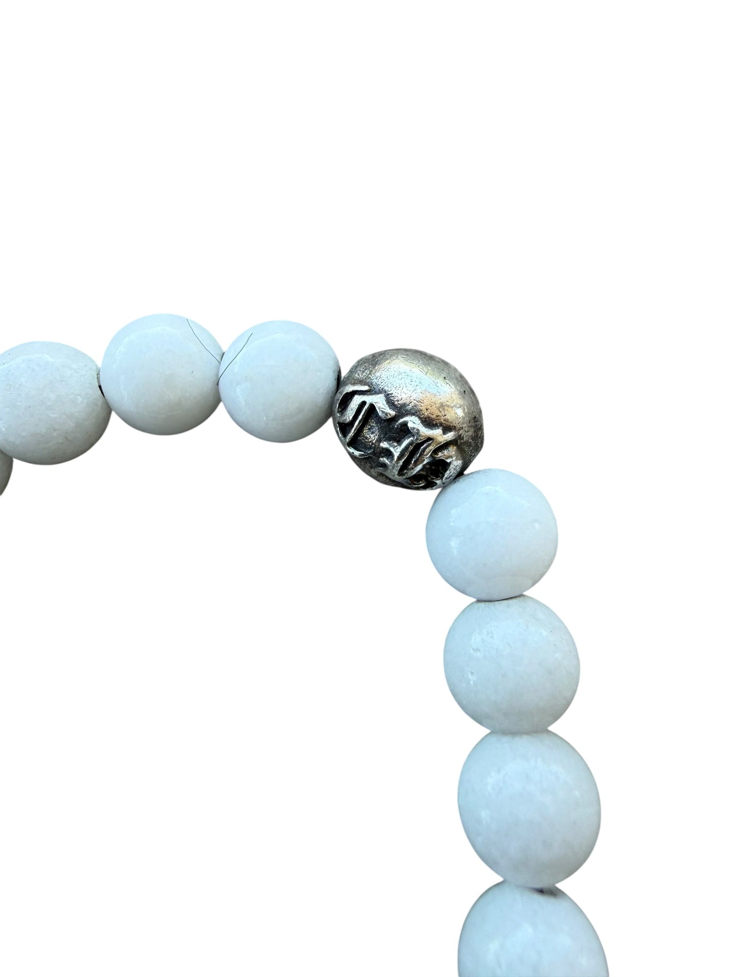 Chrome Hearts Plus Cross Charm Onyx Bead Bracelet