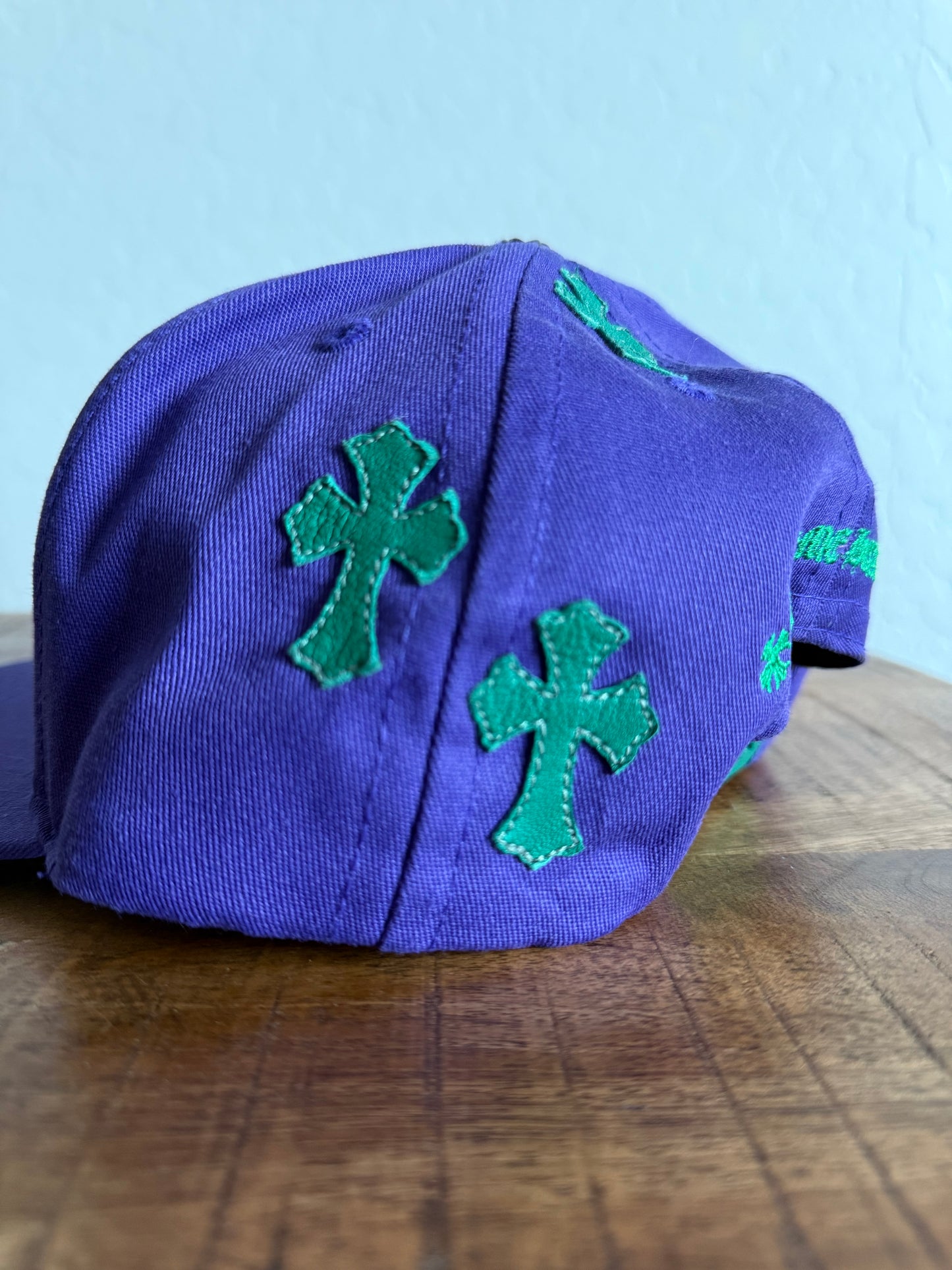 Chrome Hearts Cross Patch CH Snapback Hat Purple/Green