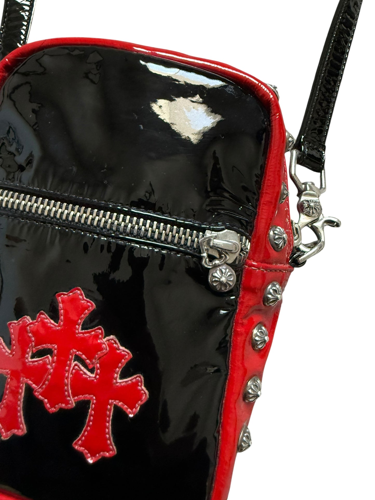Chrome Hearts Patent Leather Studded Taka Bag