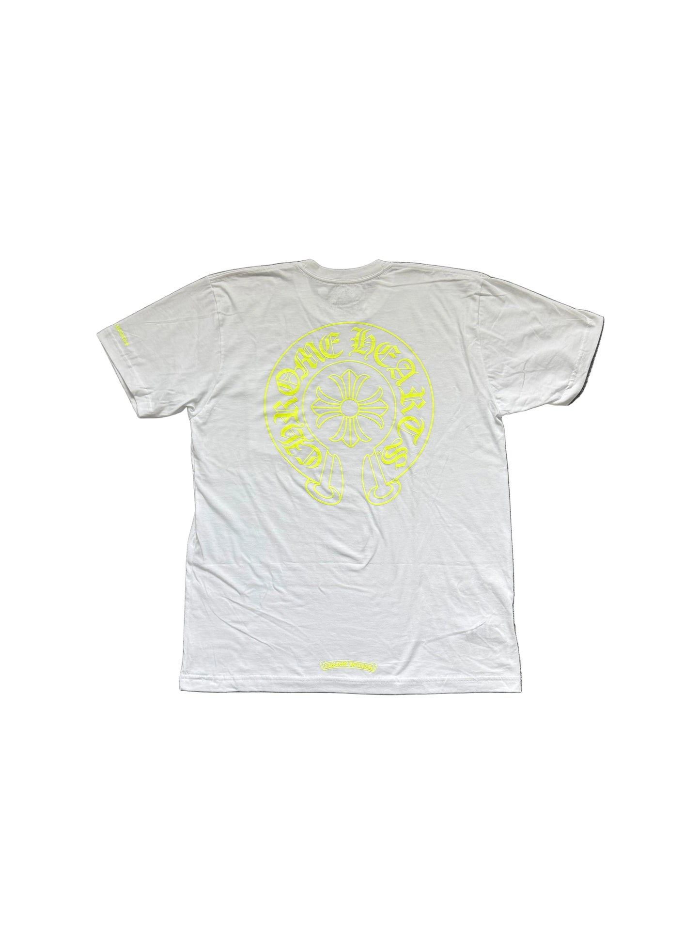 Chrome Hearts Neon Lime Horseshoe SS T-Shirt White