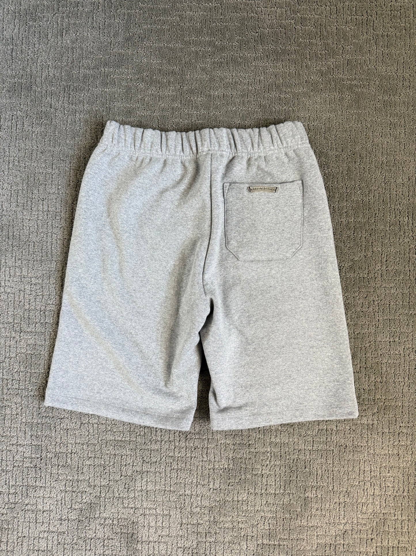 Chrome Hearts Leather Triple Cross Paper Jam Zip Up Sweatshorts Grey