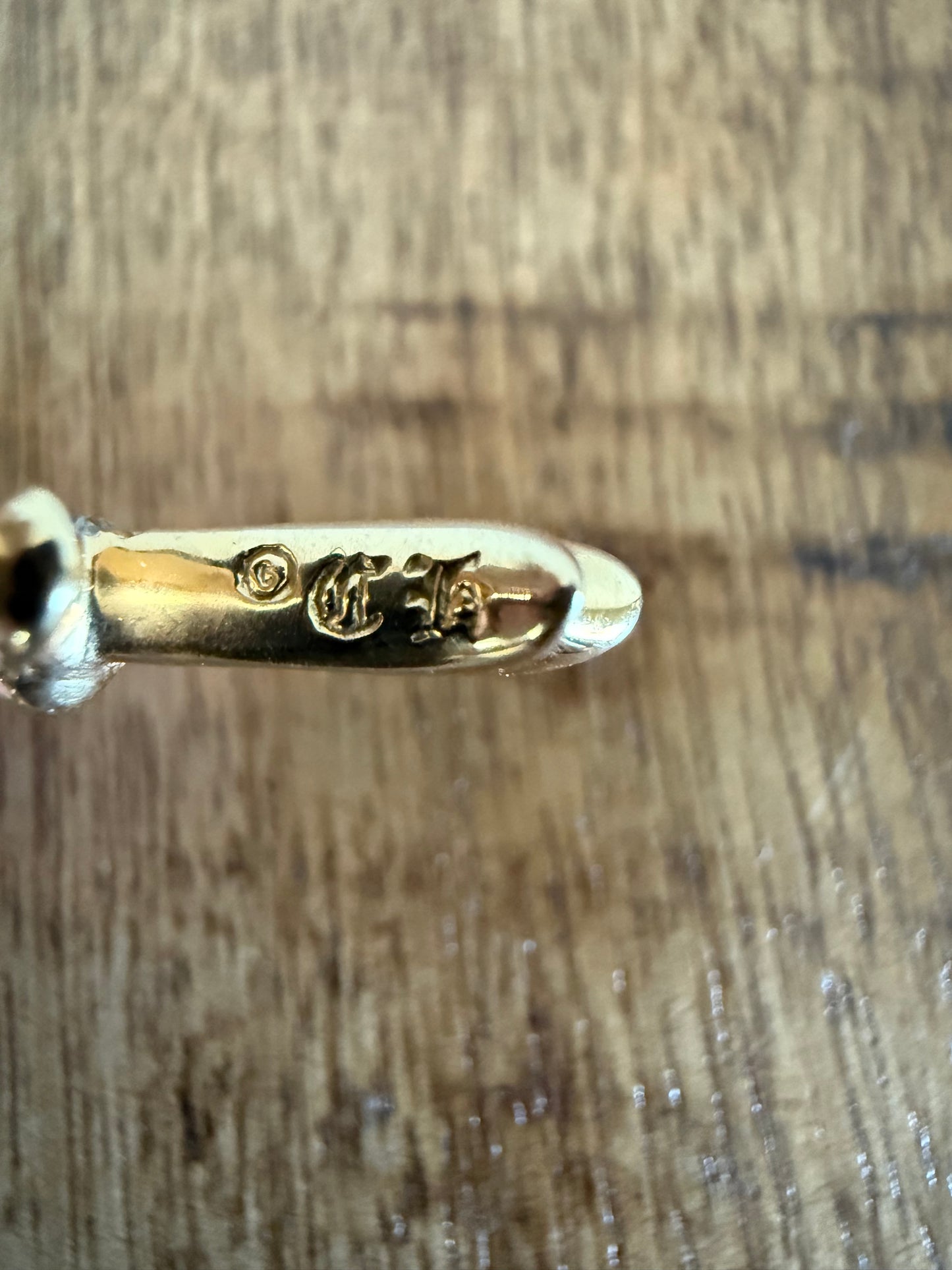 Chrome Hearts 22K Gold Tiny Cross Pendant W Pave Diamonds