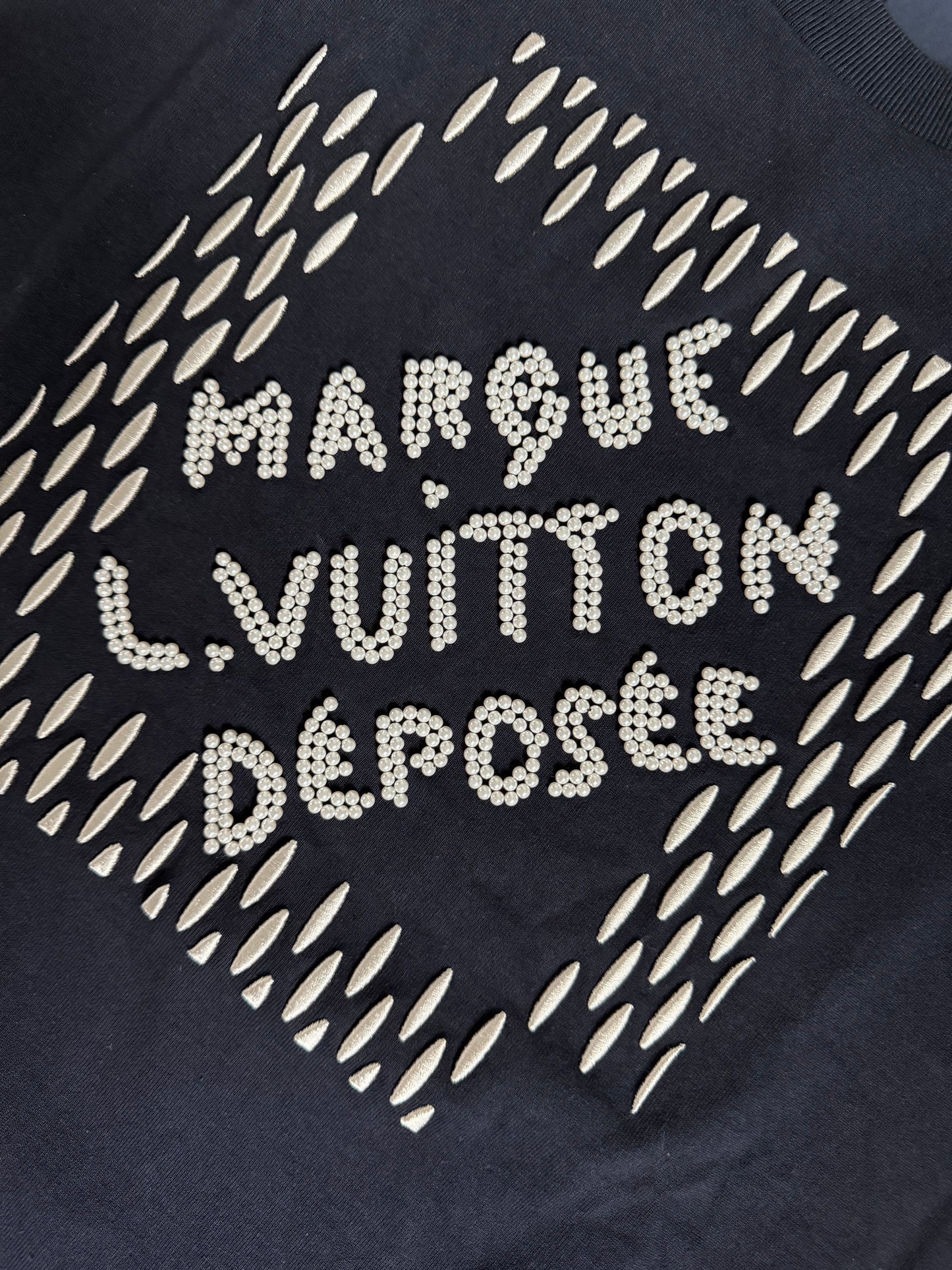 Louis Vuitton Pearl Marquee Logo SS T-Shirt Navy