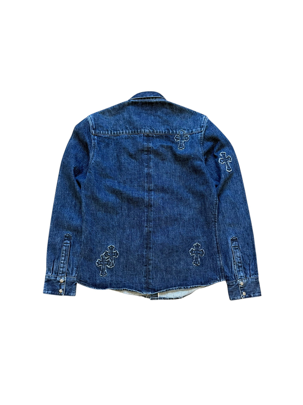 Chrome Hearts Loose Ends Cross Patch Denim Button Up
