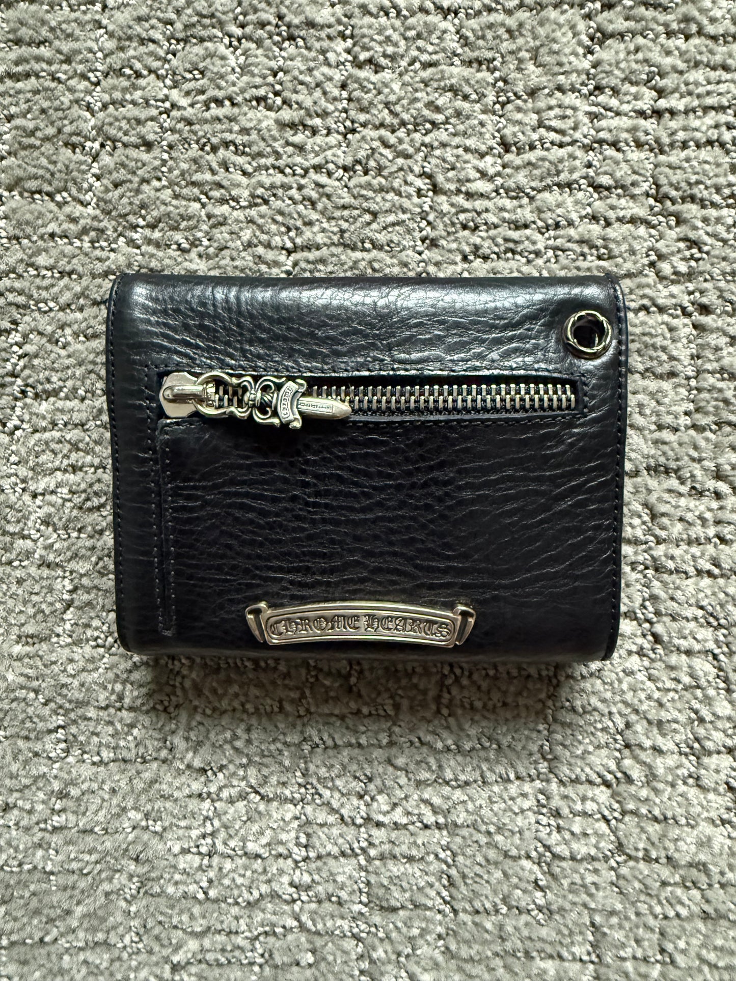 Chrome Hearts Wave Mini Leather Wallet Black