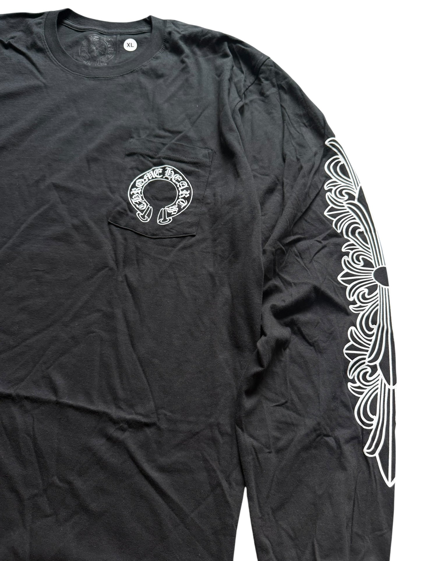 Chrome Hearts Horseshoe Floral Long Sleeve Tee