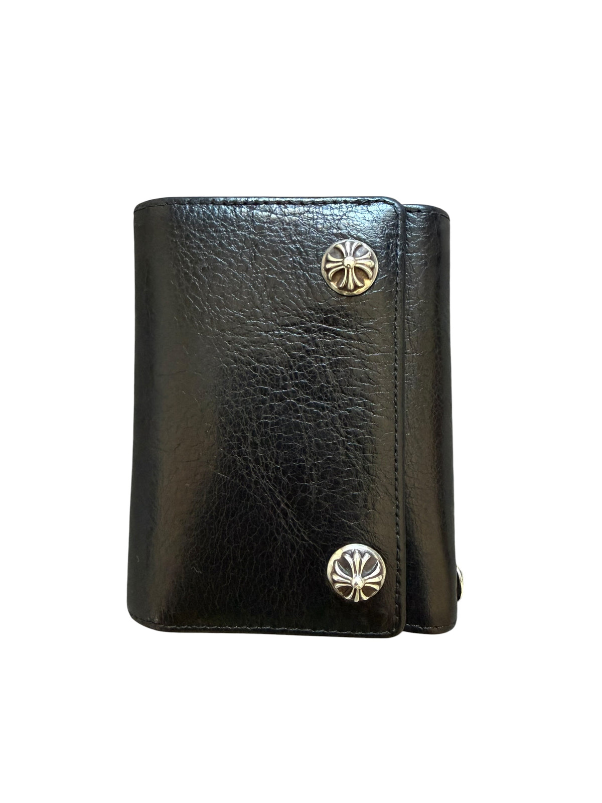 Chrome Hearts Cross Patch Trifold Leather Wallet