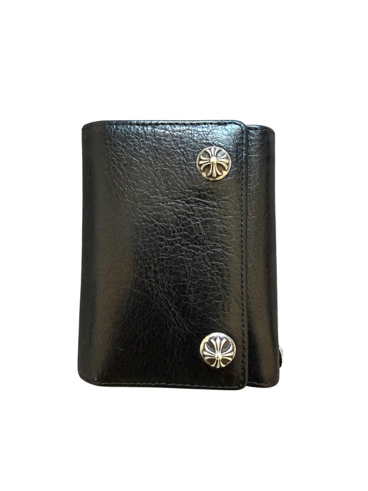 Chrome Hearts Cross Patch Trifold Leather Wallet