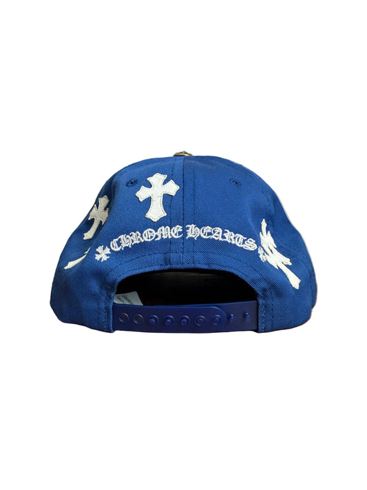 Chrome Hearts Cross Patch CH Snapback Hat Blue/White