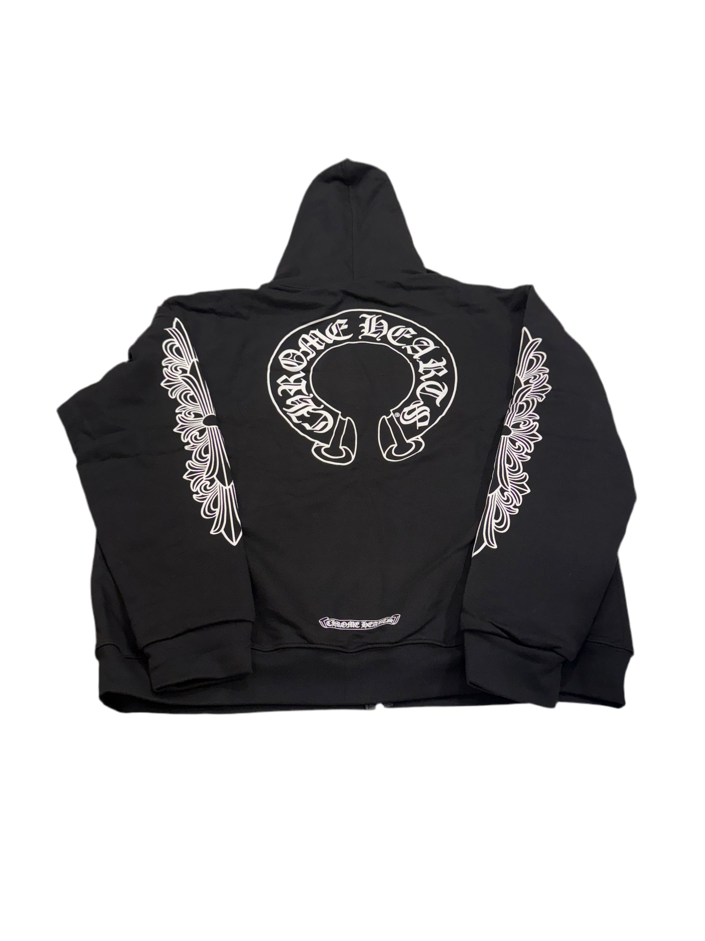 Chrome Hearts Horseshoe Thermal Floral Zip Up Hoodie Black