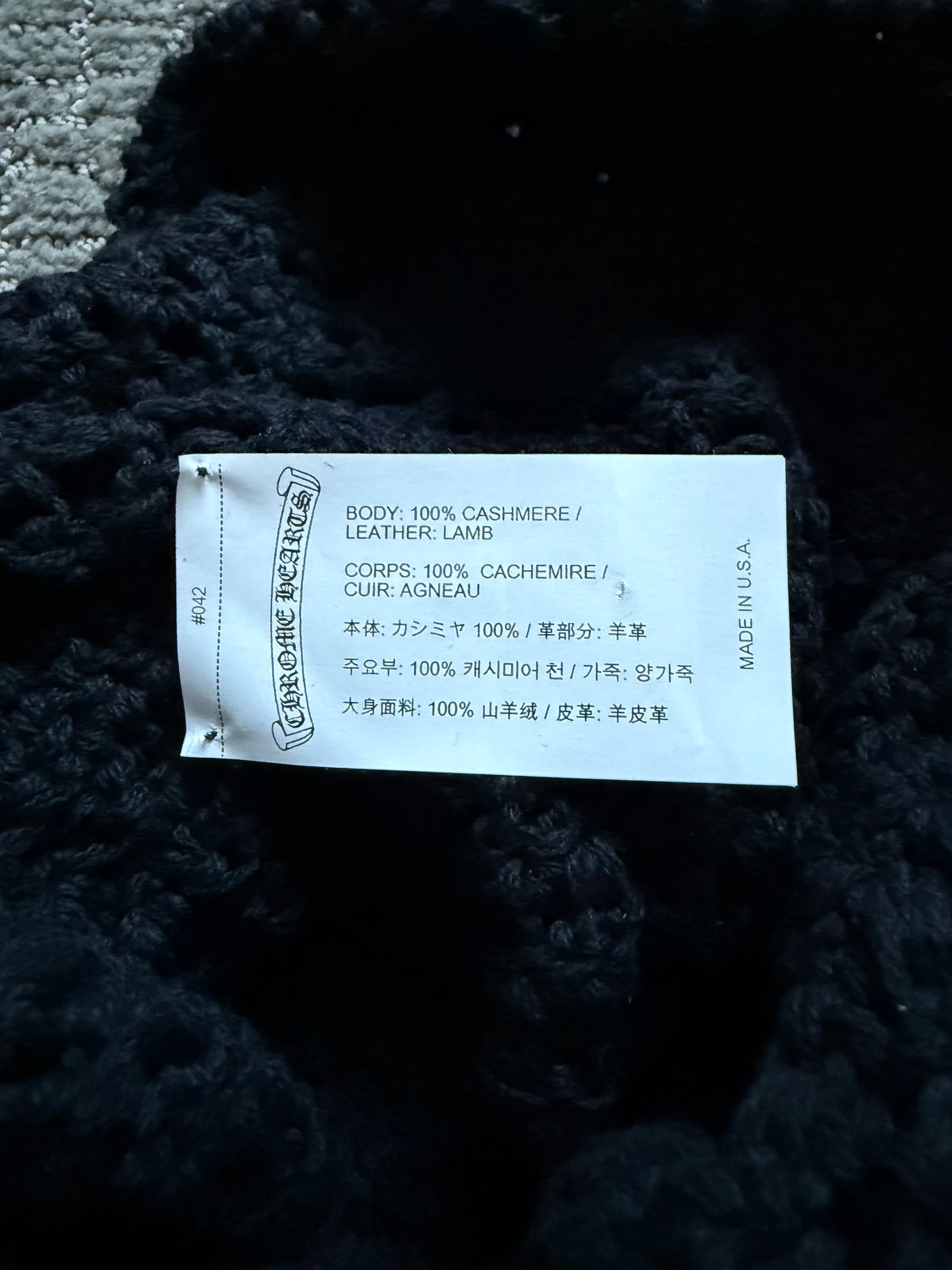 Chrome Hearts Cross Patch Cashmere Beanie Black