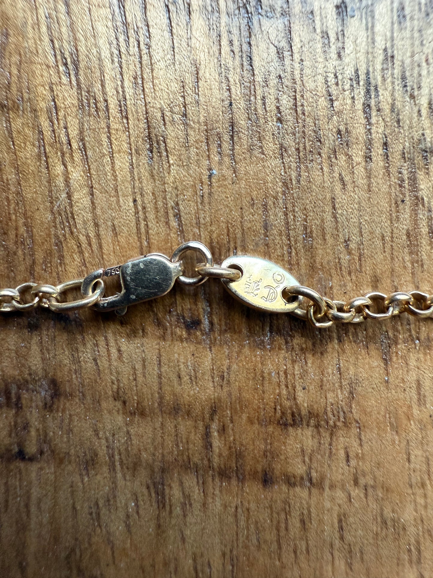 Chrome Hearts 22k Gold Diamond Safety Pin Necklace 16 Inch