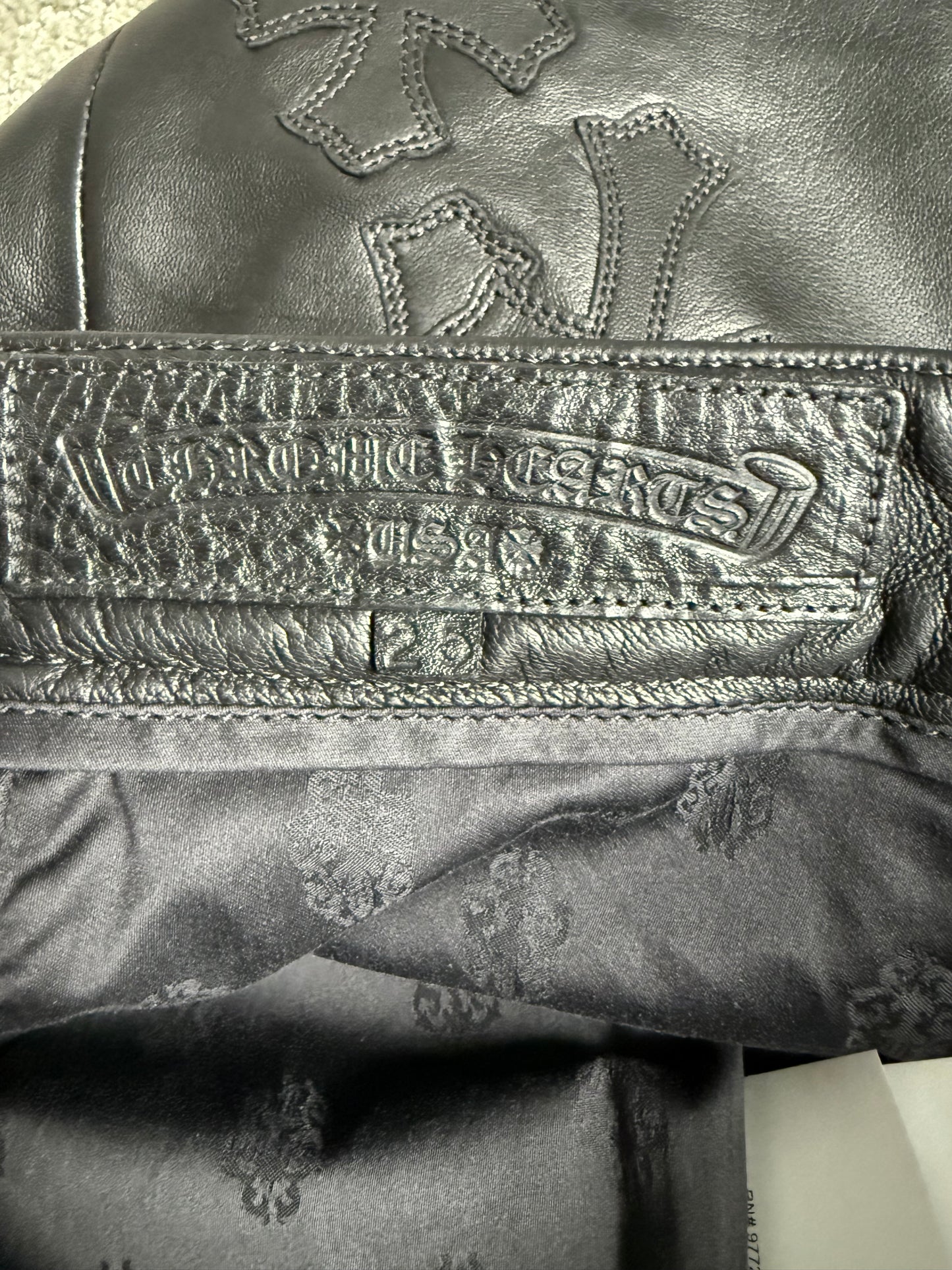 Chrome Hearts Cross Patch Leather Skirt Black