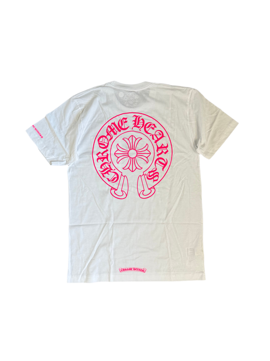 Chrome Hearts Horseshoe SS T-Shirt White Pink