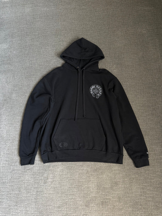 Chrome Hearts Online Exclusive Silver Glitter Pullover Hoodie Black