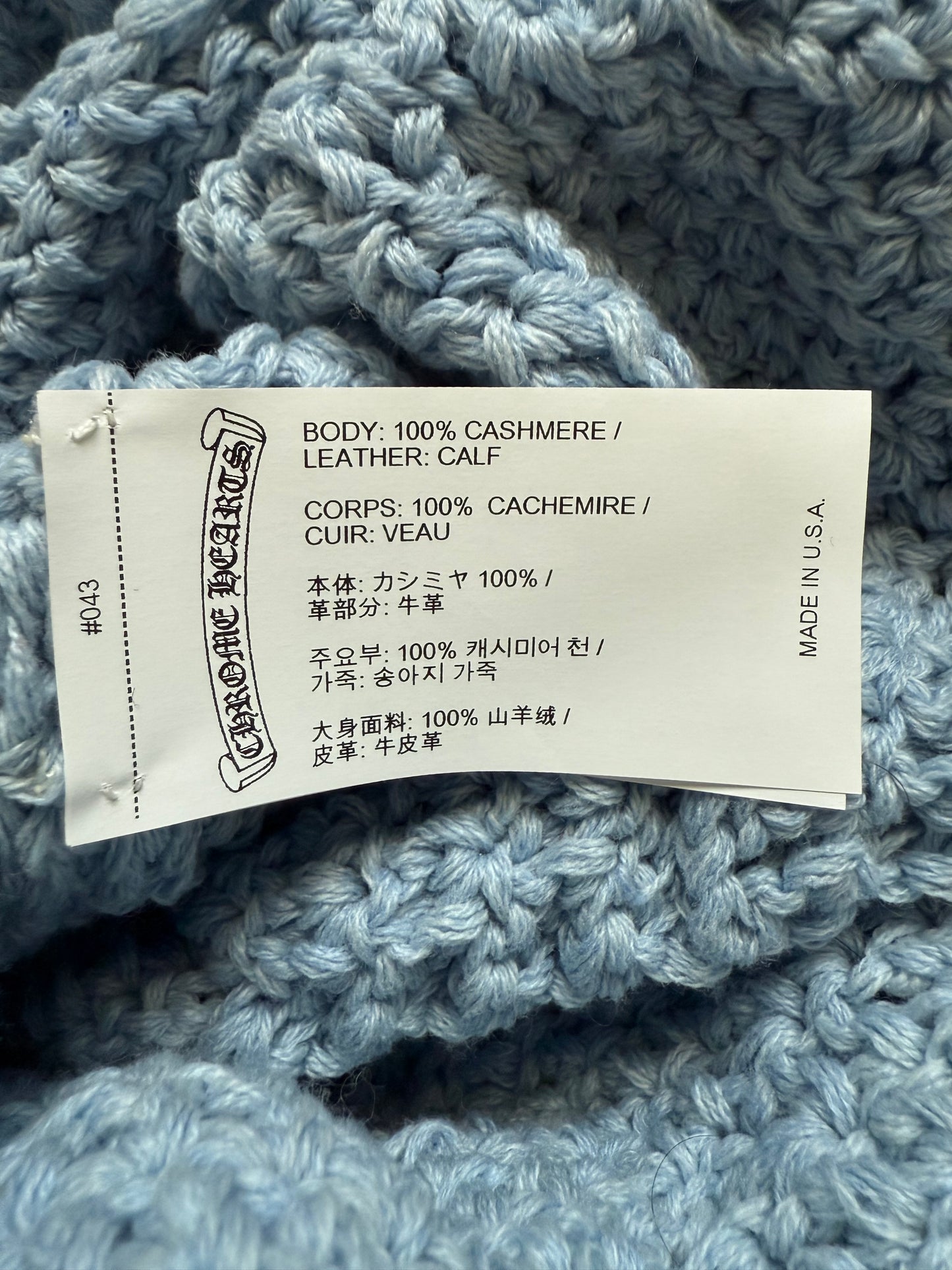 Chrome Hearts Star Patch Cashmere Beanie Light Blue