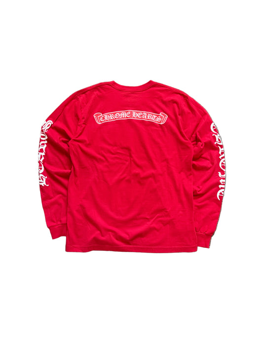 Chrome Hearts Scroll LS T-Shirt Red