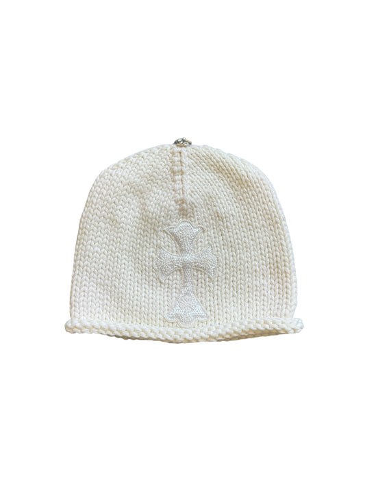 Chrome Hearts Crystal Cross Cashmere Beanie Cream