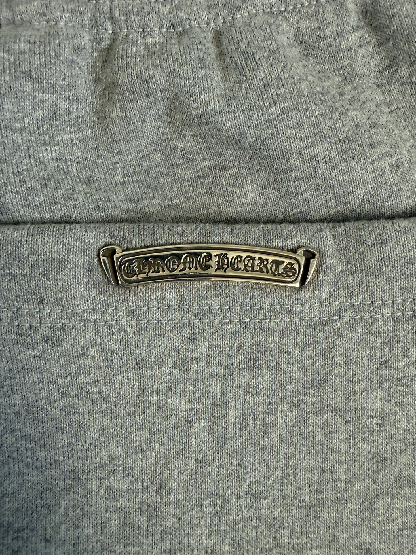 Chrome Hearts Leather Triple Cross Paper Jam Zip Up Sweatshorts Grey