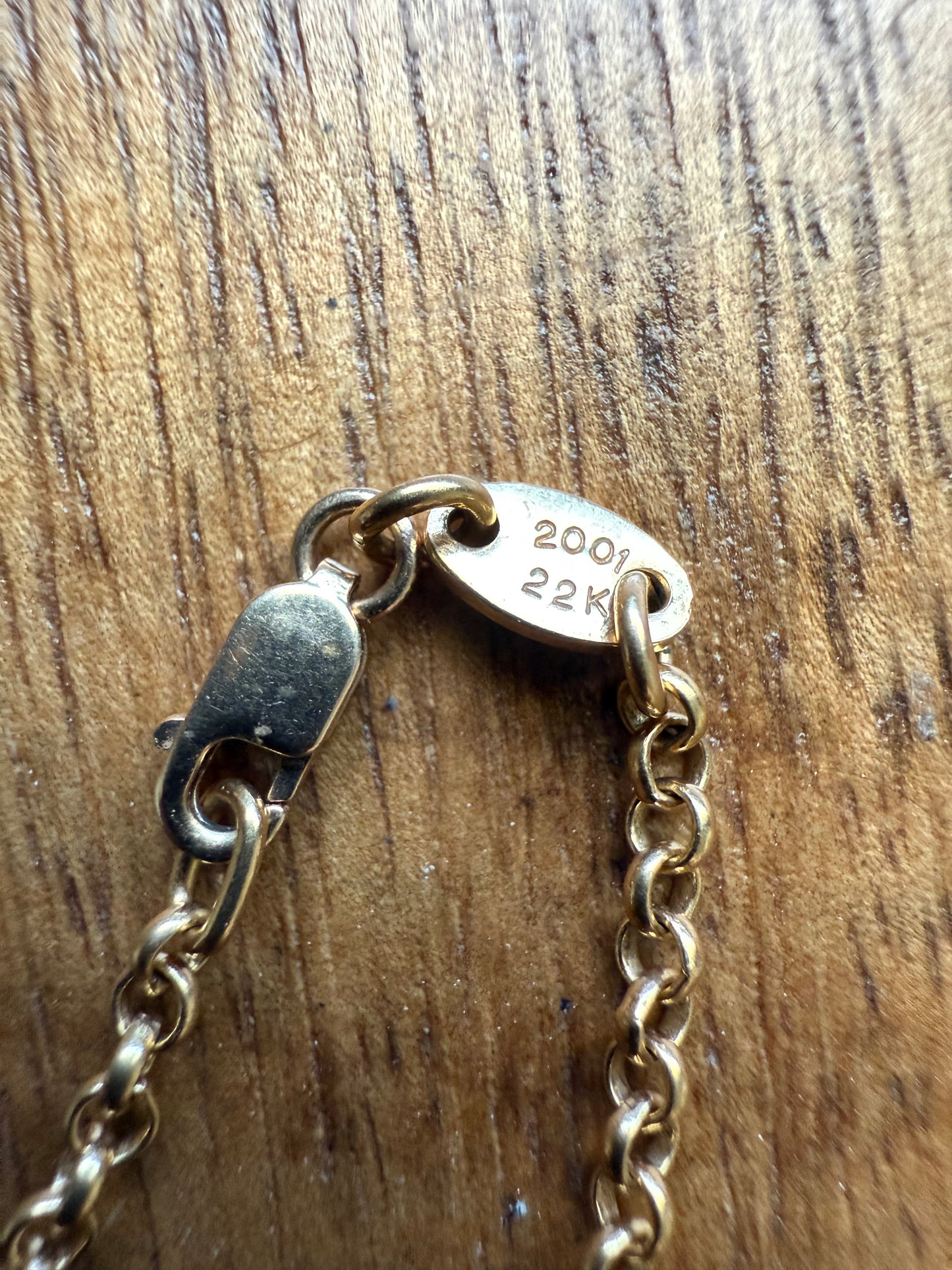 Chrome Hearts 22k Gold Diamond Safety Pin Necklace 16 Inch