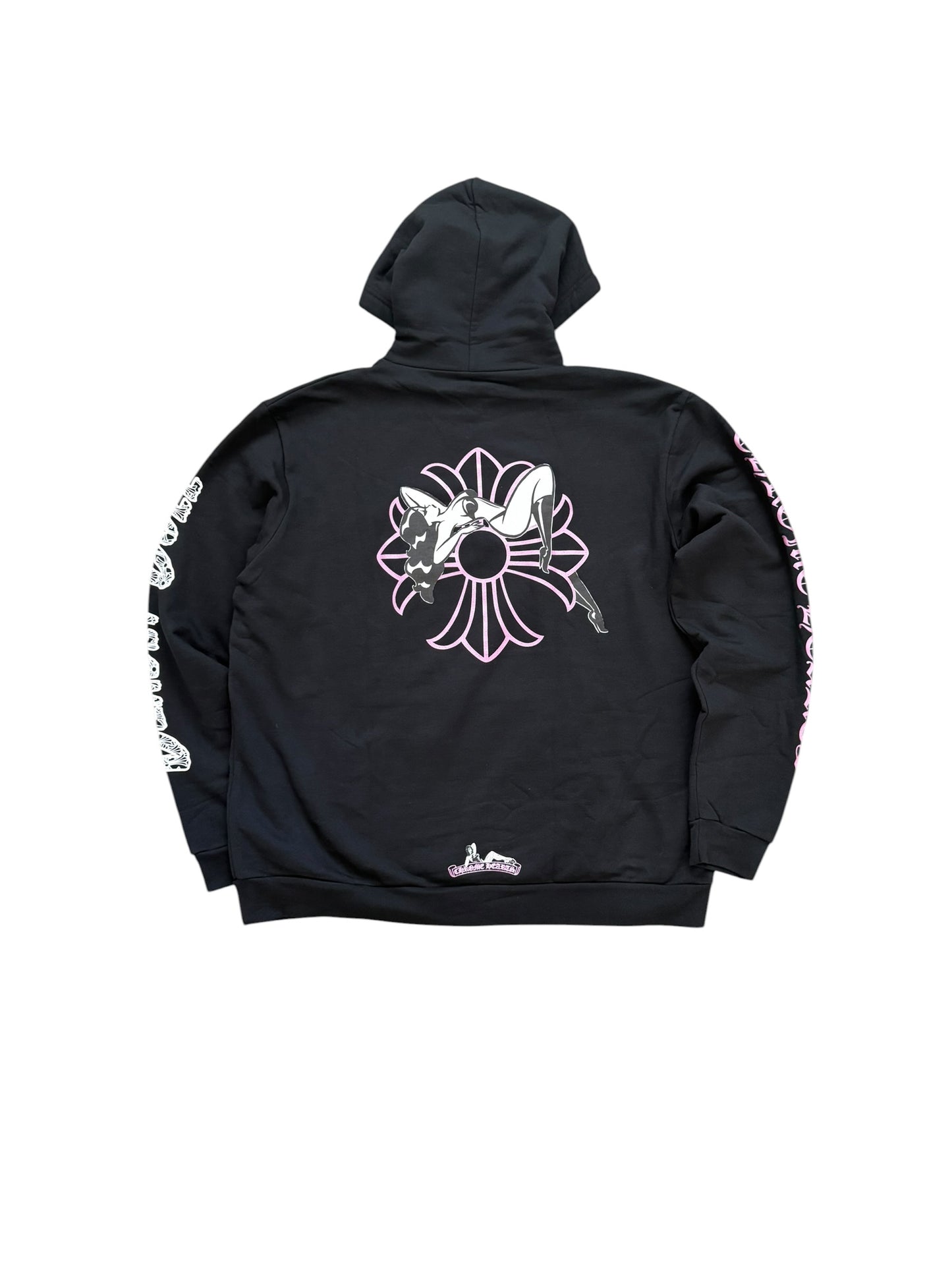 Chrome Hearts Deadly Doll  Pullover Hoodie Black Pink Glitter