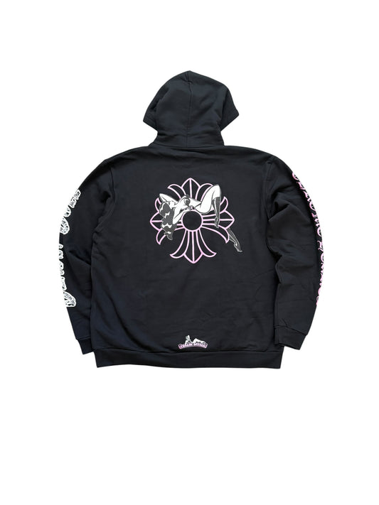 Chrome Hearts Deadly Doll  Pullover Hoodie Black Pink Glitter