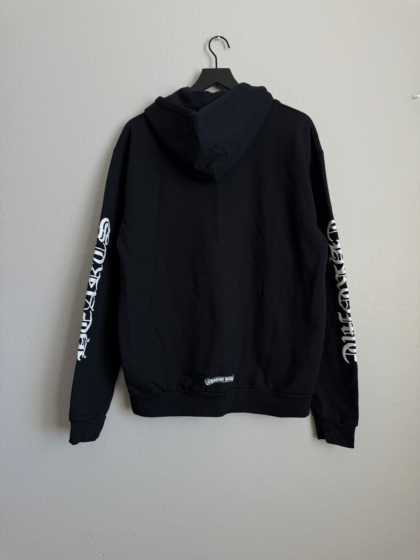 Chrome Hearts Verical Logo Zip Up Hoodie Black