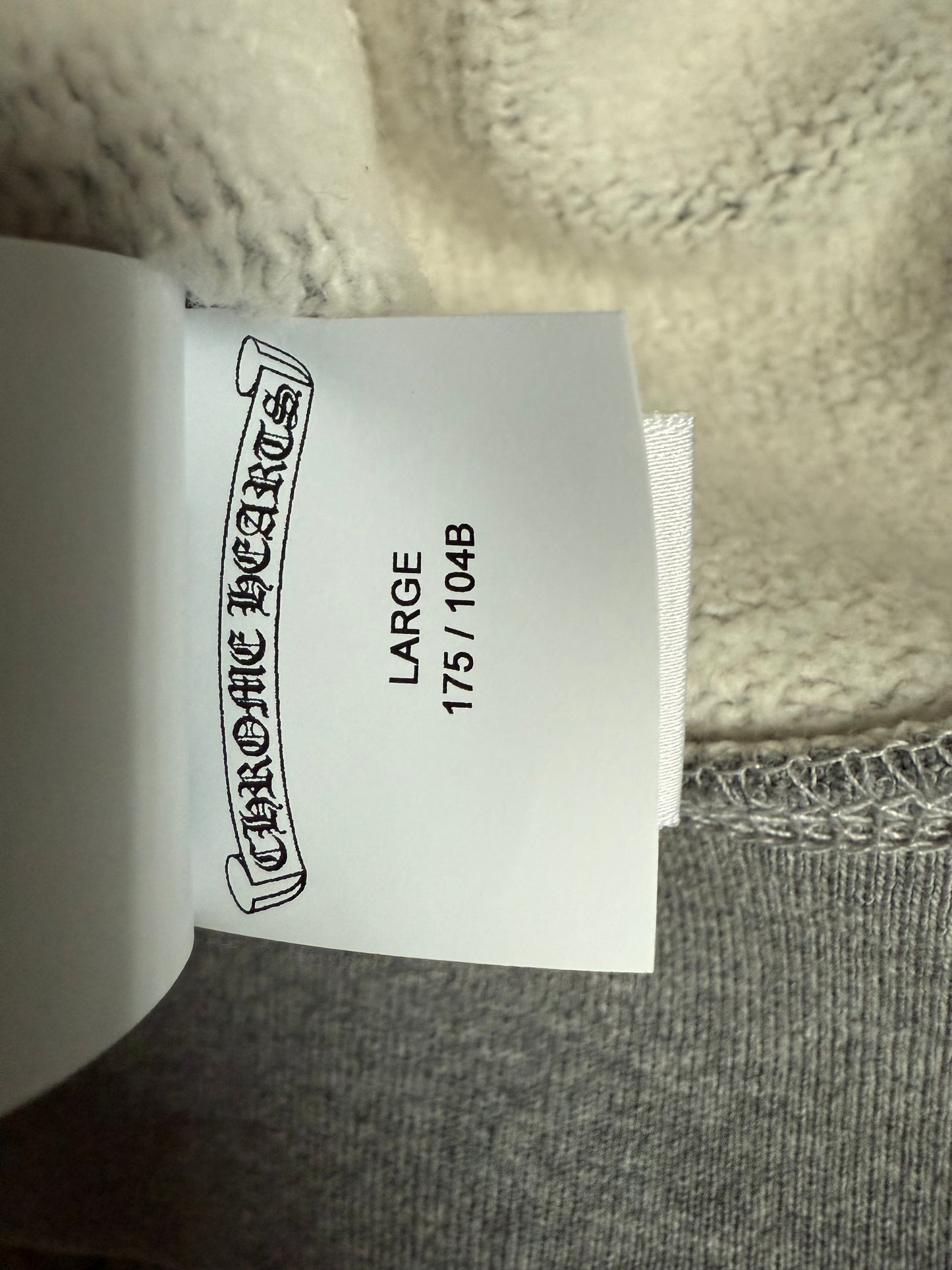 Chrome Hearts Leather Triple Cross Paper Jam Pullover Hoodie Grey