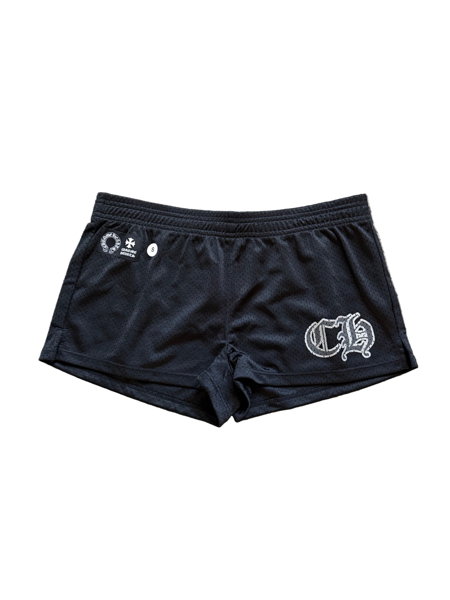 Chrome Hearts Womens Stadium Mesh Jersey Shorts Black Silver